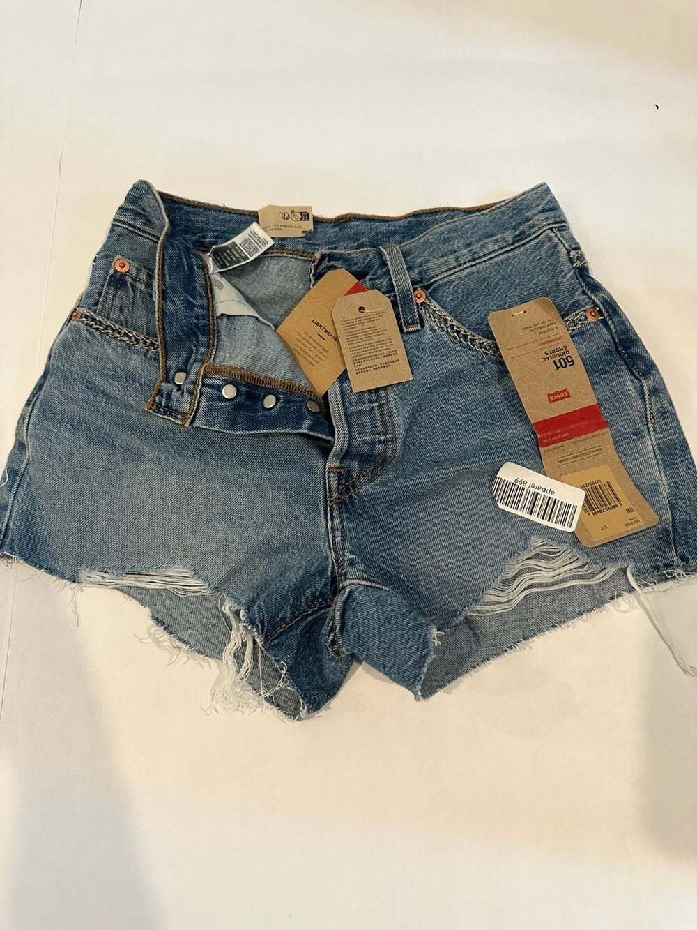 Levi's 501 Original Shorts Size 25 Blue Denim